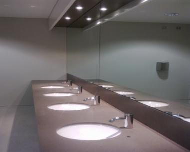 Bathroom mirror installation at the Aviva Stadium